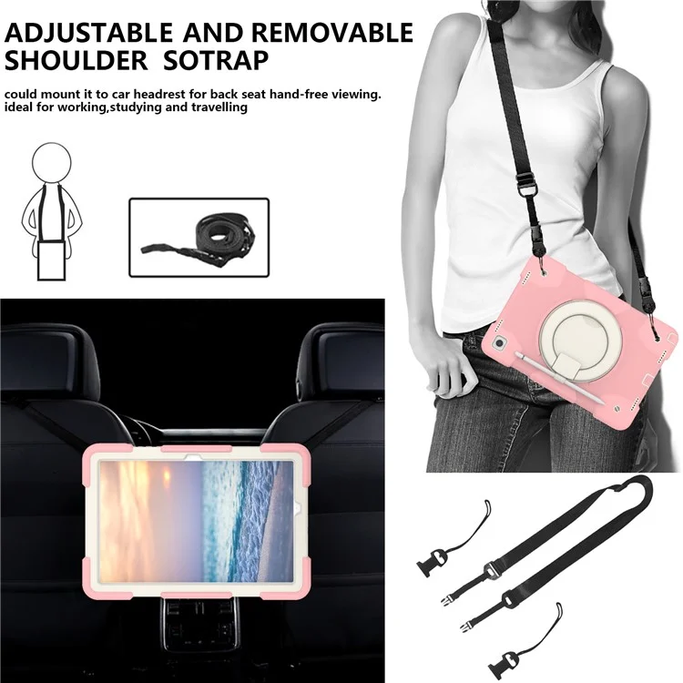 Pour Samsung Galaxy Tab a9 + Couvrette de Tablette en Silicone à L'épreuve du Boîtier Case Avec Kickstand en Anneau - Sakura Rose