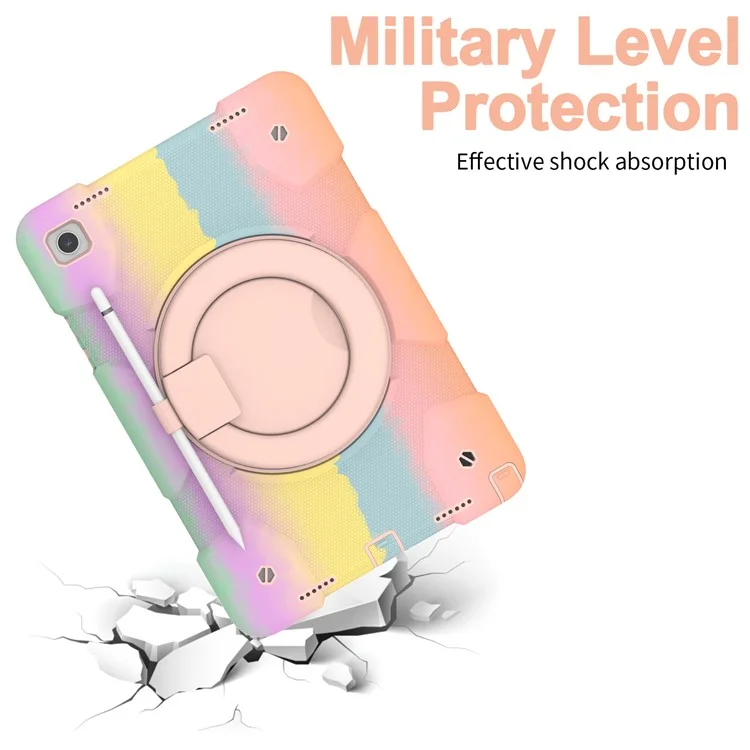 Per Samsung Galaxy Tab A9+ Custodia Tablet Pc+ Copertina Protettiva Del Cavalletto Rotabile in Silicone - Colorato Oro Rosa