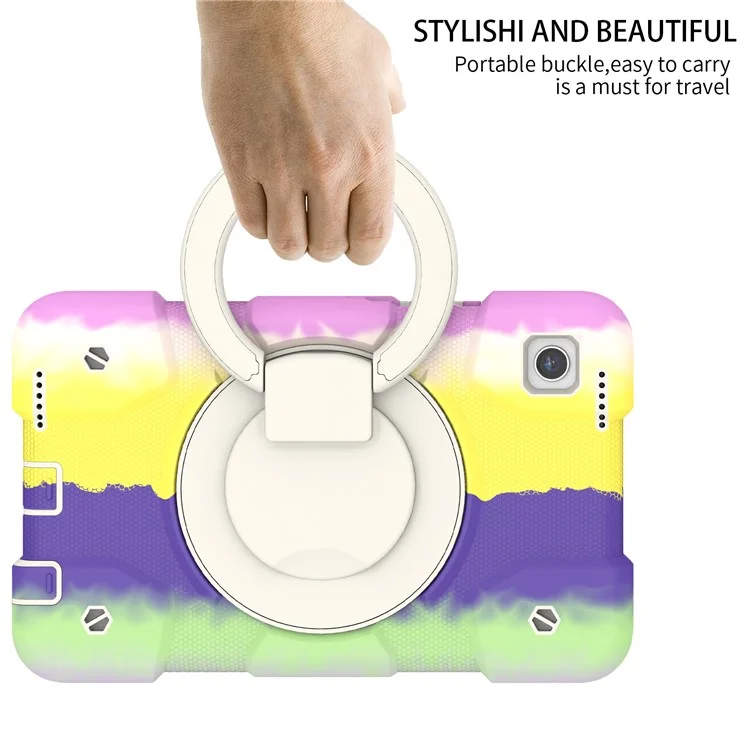 Cajas de Tabletas Para Samsung Galaxy Tab A9 Shell Pc+caso Protector de Silicona Con Correa Para el Hombro - Colorido Morado