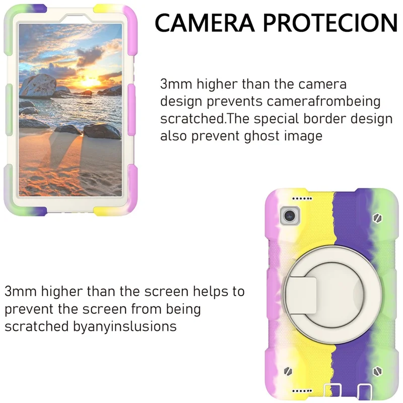 Cajas de Tabletas Para Samsung Galaxy Tab A9 Shell Pc+caso Protector de Silicona Con Correa Para el Hombro - Colorido Morado