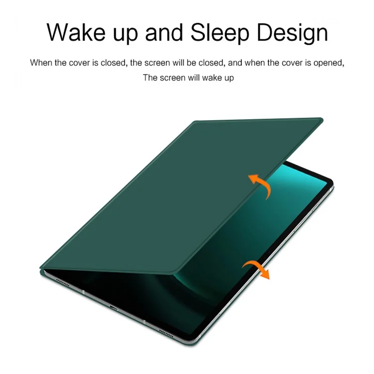 Funda de cuero con soporte y cierre magnético para Samsung Galaxy Tab S9 FE+, con activación y desactivación automática - Verde
