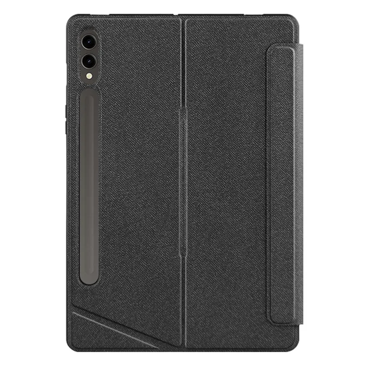 Für Samsung Galaxy Tab S7+ Lederetui + Bluetooth-Tastatur mit hintergrundbeleuchteter Touchpad