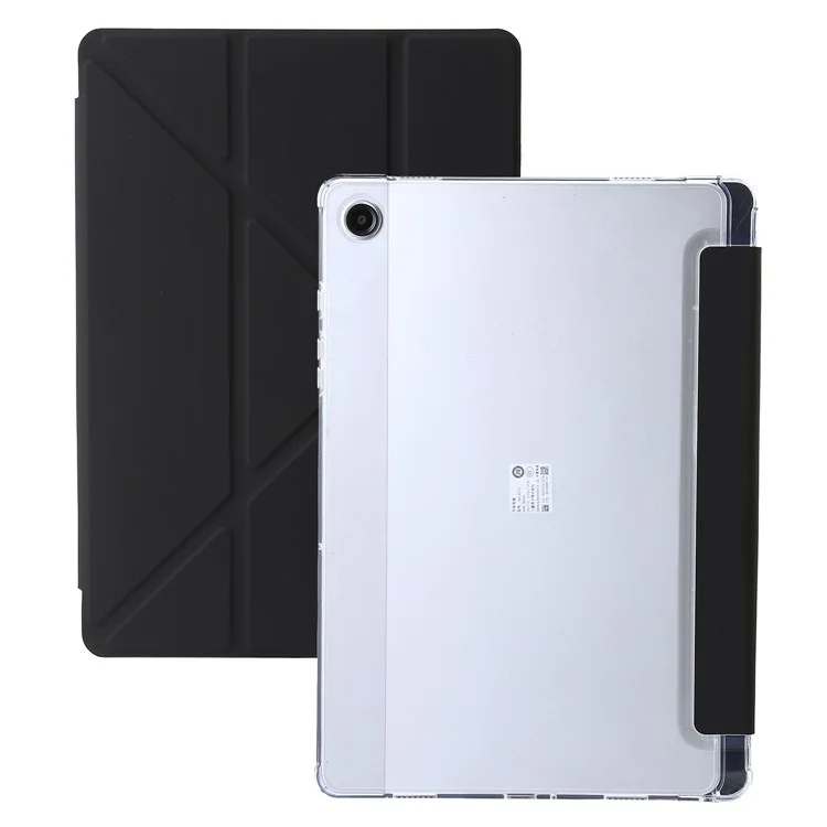 Pour Samsung Galaxy Tab A9 Étui PU+Acrylique+TPU Réveil / Veille Auto Support Tablette - Noir