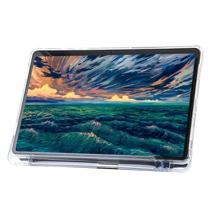 Pour Samsung Galaxy Tab A9 Étui PU+Acrylique+TPU Réveil / Veille Auto Support Tablette - Noir