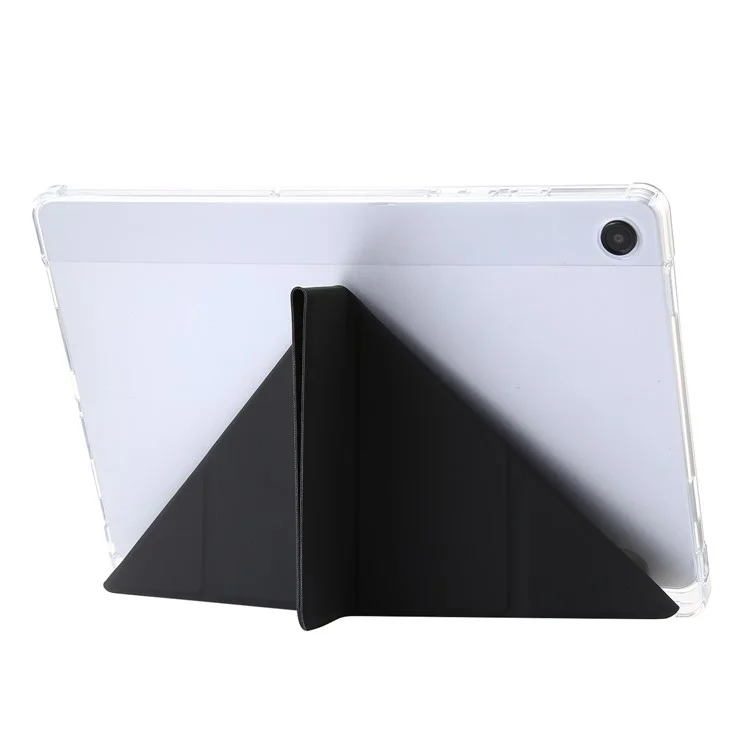 Pour Samsung Galaxy Tab A9 Étui PU+Acrylique+TPU Réveil / Veille Auto Support Tablette - Noir
