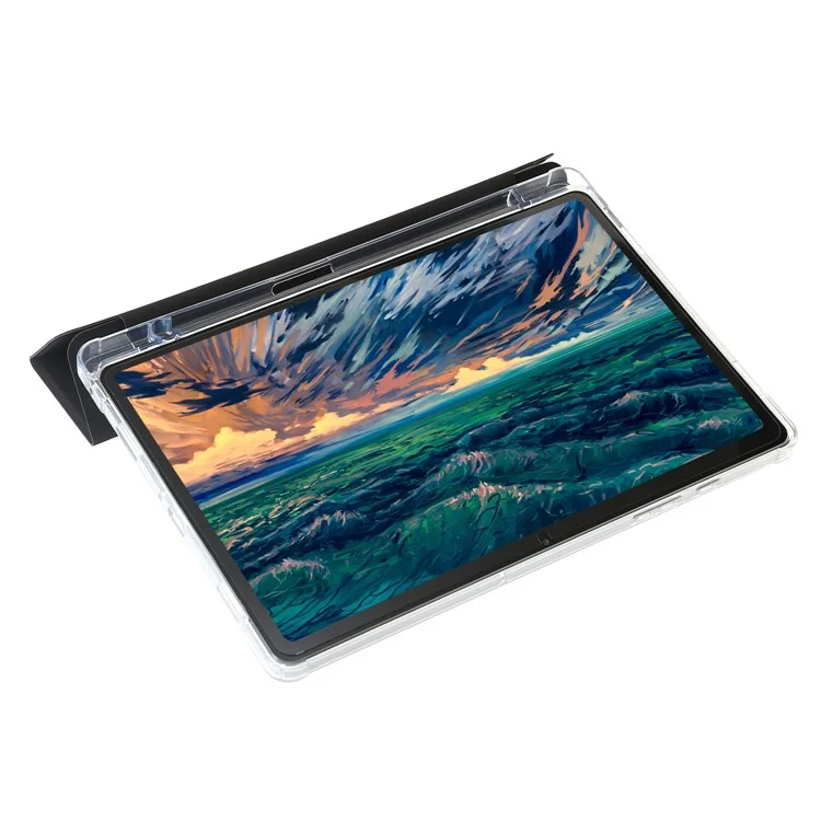 Pour Samsung Galaxy Tab A9 Étui PU+Acrylique+TPU Réveil / Veille Auto Support Tablette - Noir