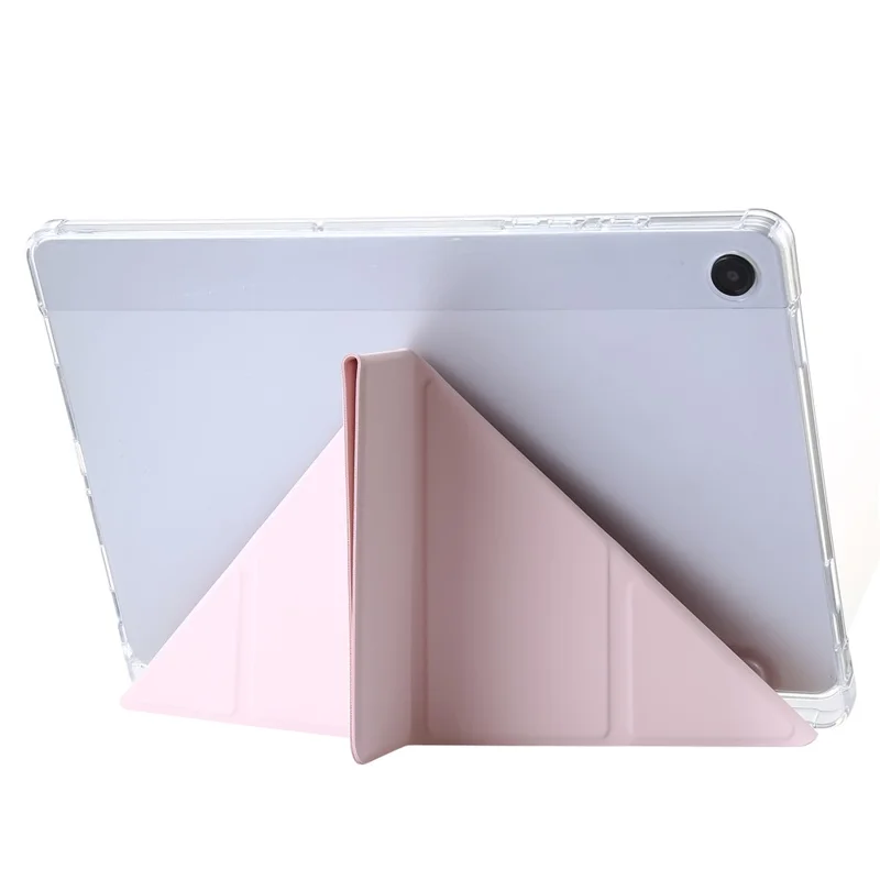 For Samsung Galaxy Tab A11 / A9 Case PU+Acrylic+TPU Auto Wake / Sleep Tablet Stand Cover - Pink