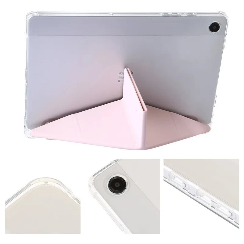 For Samsung Galaxy Tab A11 / A9 Case PU+Acrylic+TPU Auto Wake / Sleep Tablet Stand Cover - Pink