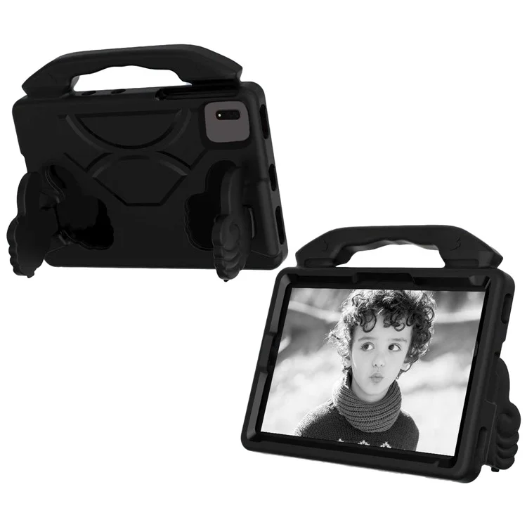 For Xiaomi Redmi Pad SE / Pad 5 / Lenovo Tab M11 / Xiaoxin Pad 11 2024 EVA Case Thumb Bracket Kickstand Tablet Cover - Black