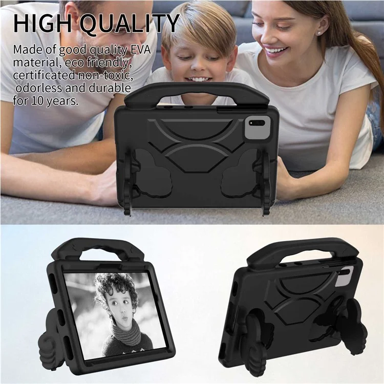 For Xiaomi Redmi Pad SE / Pad 5 / Lenovo Tab M11 / Xiaoxin Pad 11 2024 EVA Case Thumb Bracket Kickstand Tablet Cover - Black