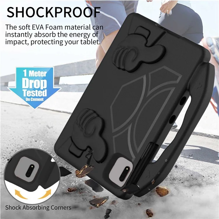 For Xiaomi Redmi Pad SE / Pad 5 / Lenovo Tab M11 / Xiaoxin Pad 11 2024 EVA Case Thumb Bracket Kickstand Tablet Cover - Black