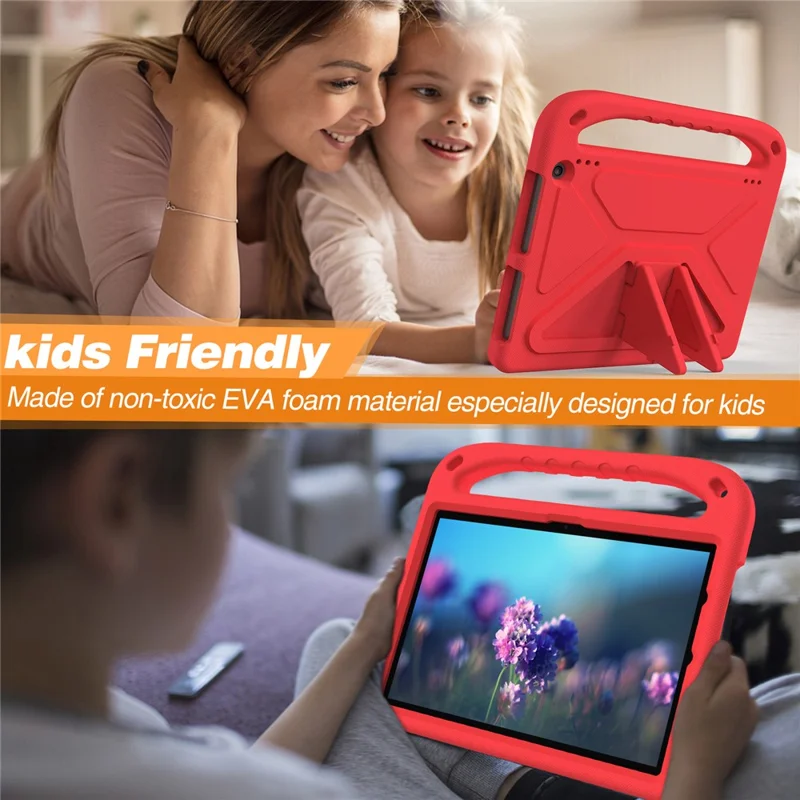 For Amazon Fire HD 10 (2023) Case Hand Grip EVA Tablet Cover with Kickstand - Red