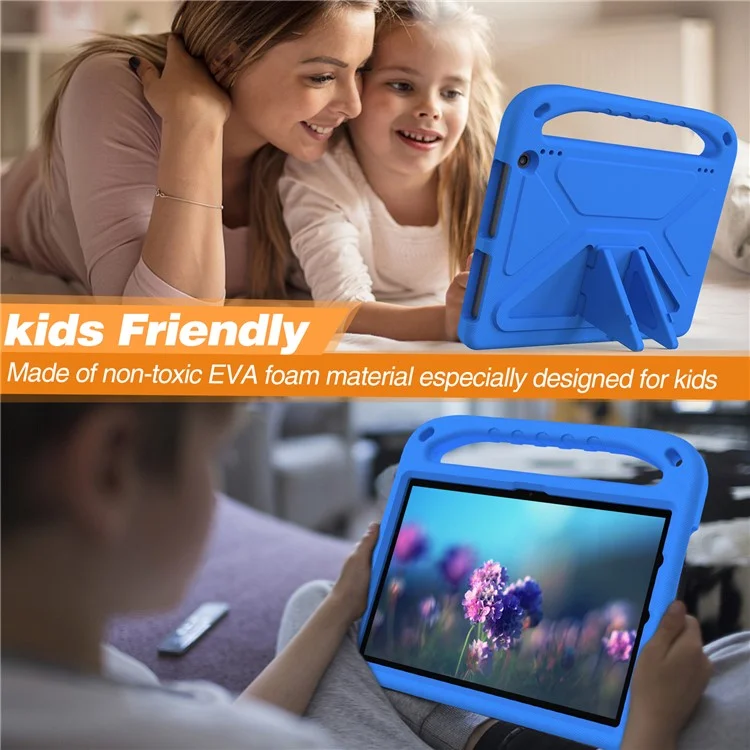 For Amazon Fire HD 10 (2023) Case Hand Grip EVA Tablet Cover with Kickstand - Blue
