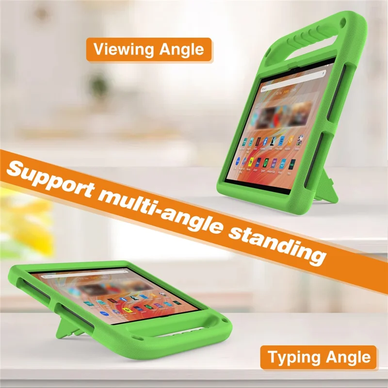 For Amazon Fire HD 10 (2023) Case Hand Grip EVA Tablet Cover with Kickstand - Green