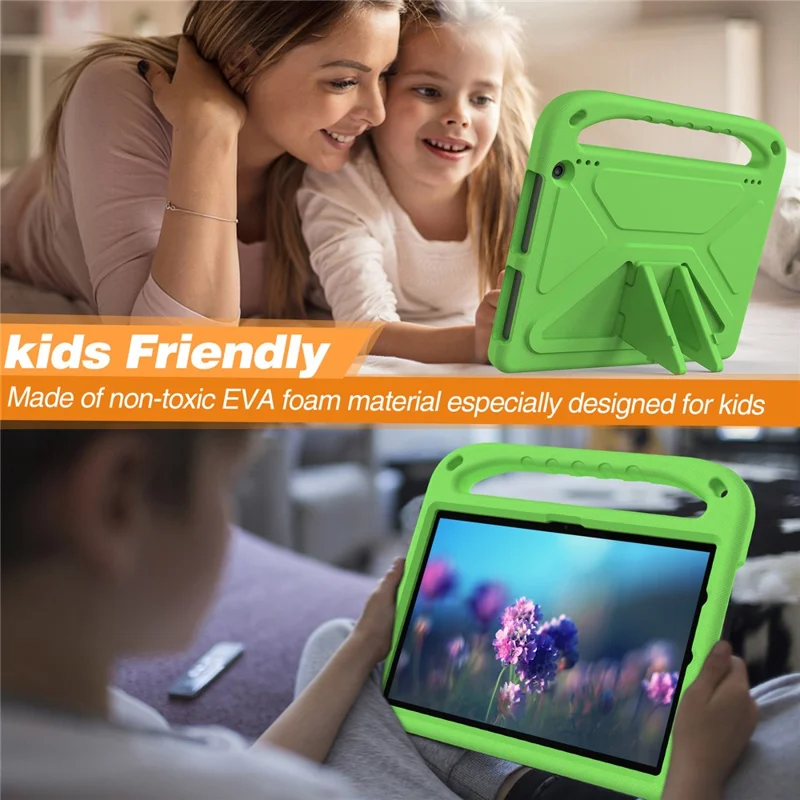 For Amazon Fire HD 10 (2023) Case Hand Grip EVA Tablet Cover with Kickstand - Green