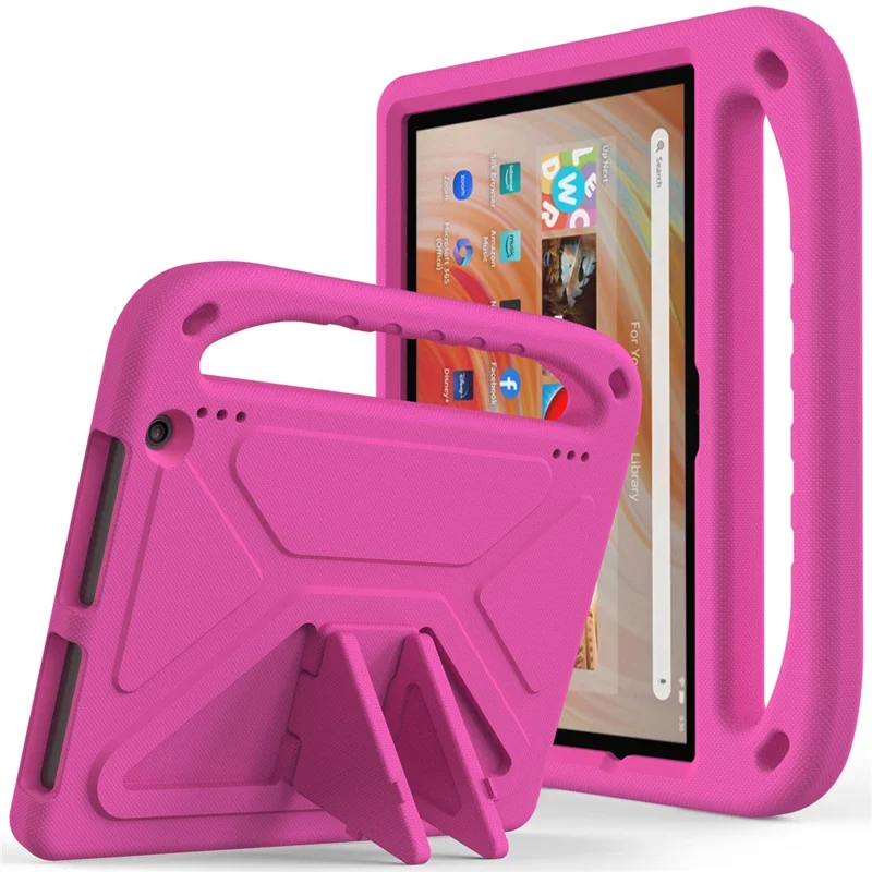 Pour Amazon Fire HD 10 (2023) Étui Poignée EVA Housse de Tablette avec Support - Rose