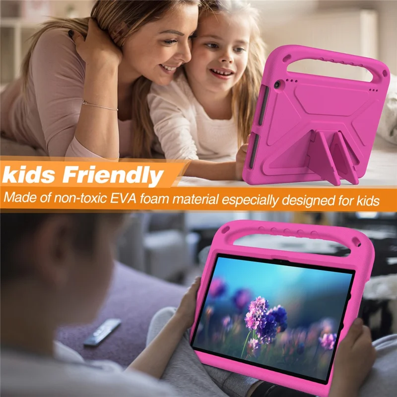 Pour Amazon Fire HD 10 (2023) Étui Poignée EVA Housse de Tablette avec Support - Rose