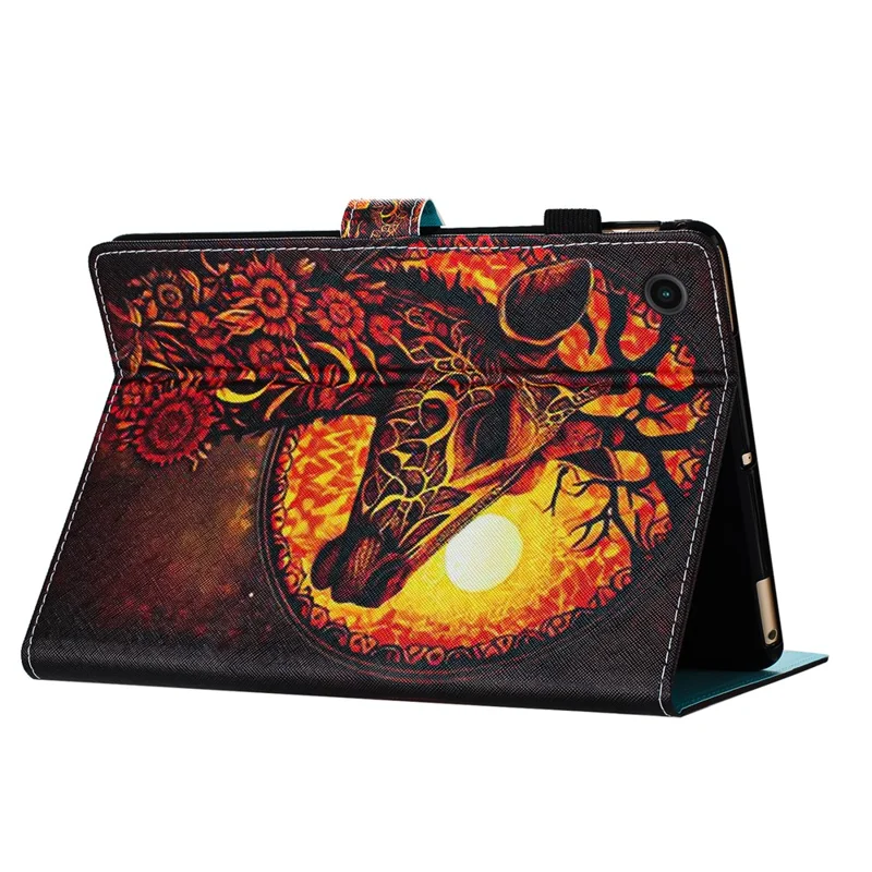 For Lenovo Tab M10 (Gen 3) Leather Folio Stand Cover Pattern Tablet Case with Card Holder - Flower Deer