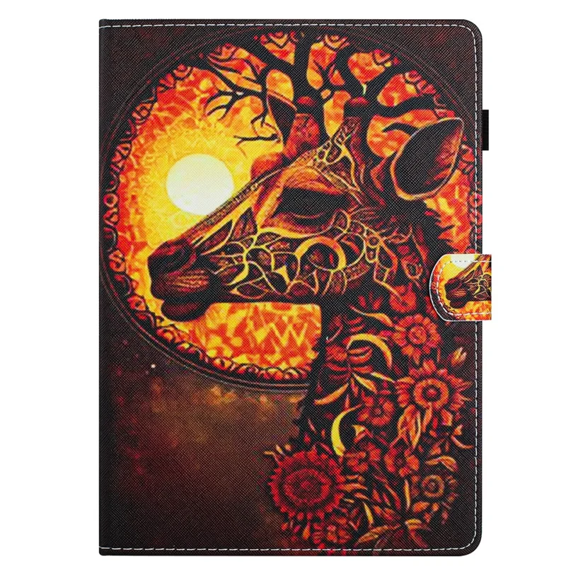 For Lenovo Tab M10 (Gen 3) Leather Folio Stand Cover Pattern Tablet Case with Card Holder - Flower Deer