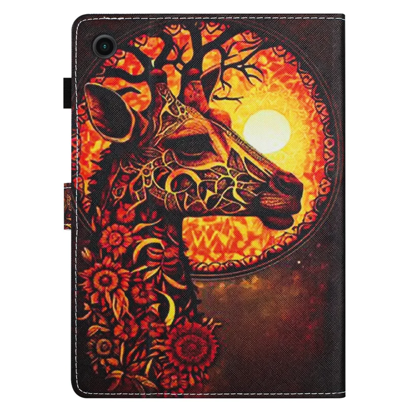 For Lenovo Tab M10 (Gen 3) Leather Folio Stand Cover Pattern Tablet Case with Card Holder - Flower Deer