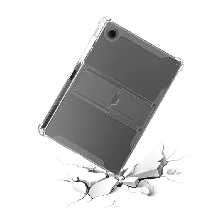 For Samsung Galaxy Tab A9+ Clear Case PC Kickstand Anti-drop TPU Tablet Cover