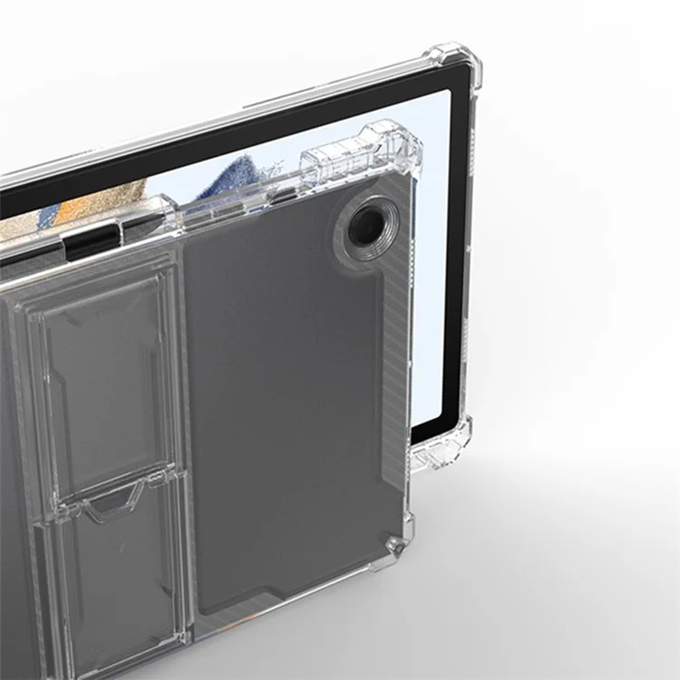 For Samsung Galaxy Tab A9+ Clear Case PC Kickstand Anti-drop TPU Tablet Cover
