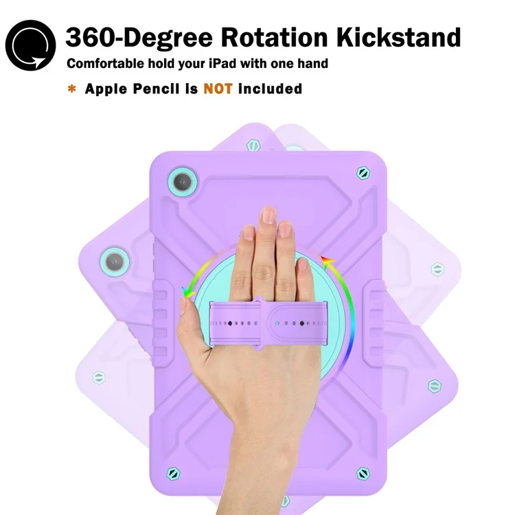 X-Shaped Series for Samsung Galaxy Tab A9+ Case PC+Silicone Rugged Shockproof Tablet Cover - Purple+Cyan