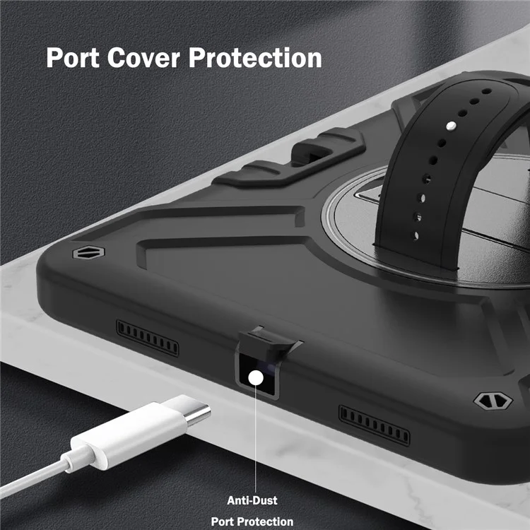 série em forma de x para ipad pro 11 (2018) /(2020) /(2021) /(2022) / ipad air (2020) /(2022) cover de proteção de kickstand de kickstand - tudo preto