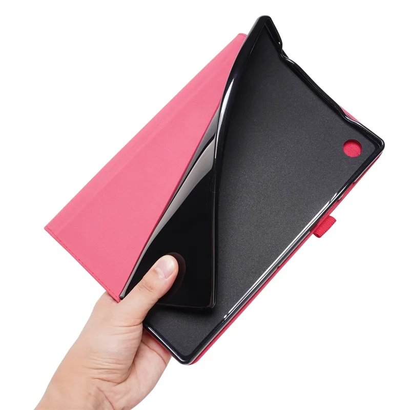 For Lenovo Tab M10 (Gen 3) Leather Case Business Folio Stand Tablet Cover with Card Slot - Red