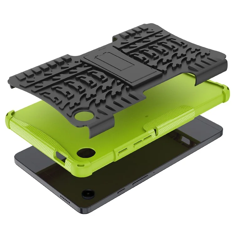 Coque de protection avec support pour Samsung Galaxy Tab A9 - Texture antidérapante en caoutchouc - Vert