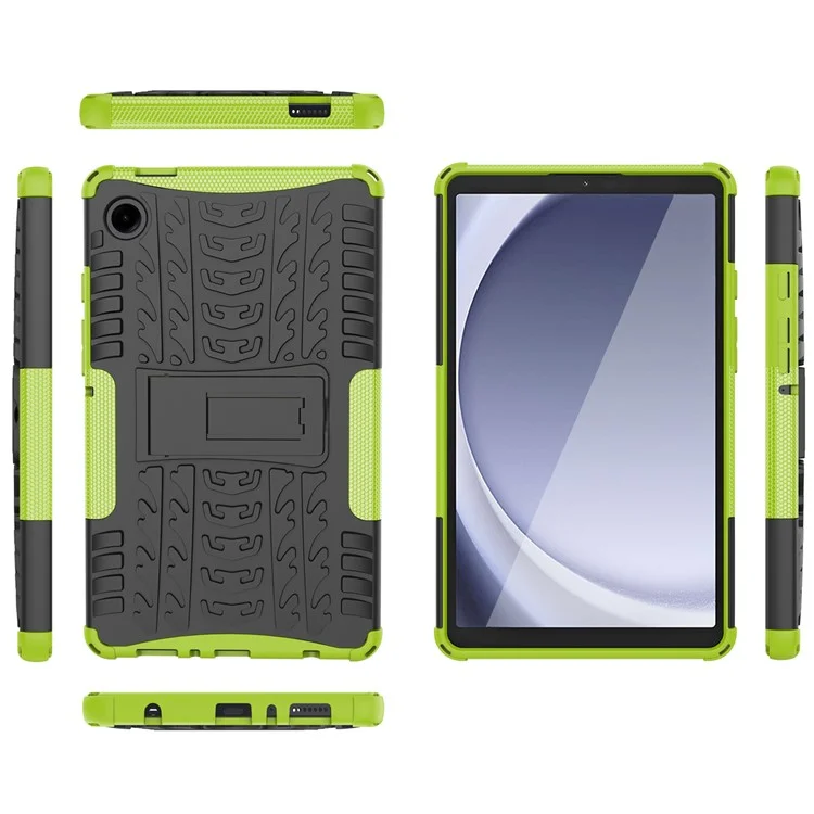 Coque de protection avec support pour Samsung Galaxy Tab A9 - Texture antidérapante en caoutchouc - Vert