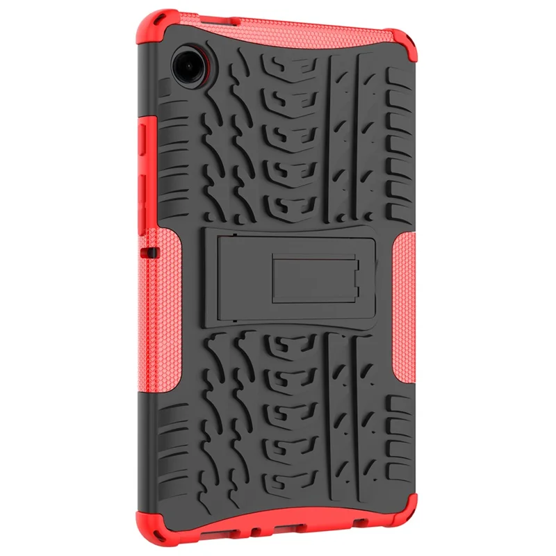 Para a Capa com Suporte para Samsung Galaxy Tab A9 - Textura de Pneu Antiderrapante - Vermelho