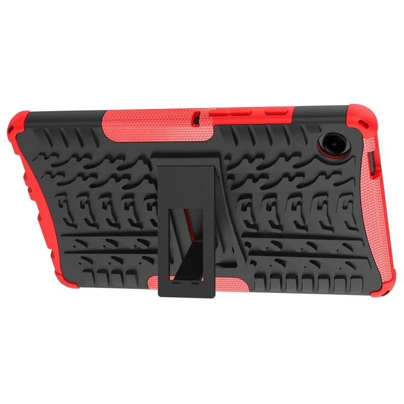 Para a Capa com Suporte para Samsung Galaxy Tab A9 - Textura de Pneu Antiderrapante - Vermelho