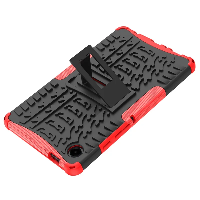 Para a Capa com Suporte para Samsung Galaxy Tab A9 - Textura de Pneu Antiderrapante - Vermelho