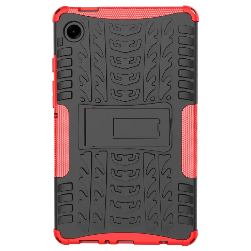 Para a Capa com Suporte para Samsung Galaxy Tab A9 - Textura de Pneu Antiderrapante - Vermelho
