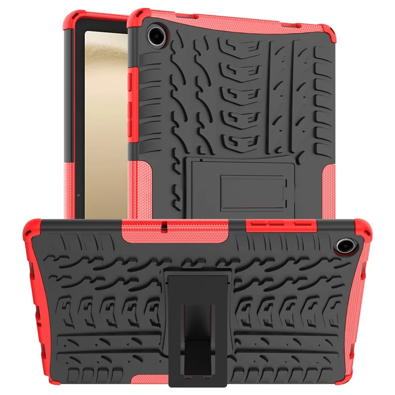 For Samsung Galaxy Tab A11+ / A9+ Tire Texture Case Shockproof TPU+PC Tablet Cover with Kickstand - Red