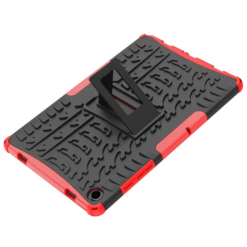 For Samsung Galaxy Tab A11+ / A9+ Tire Texture Case Shockproof TPU+PC Tablet Cover with Kickstand - Red