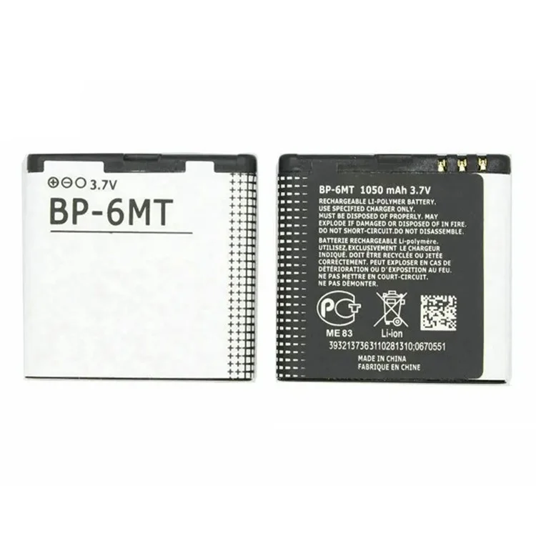 Para Nokia N81 / N81 8GB / N82 / N78 3,70v 1050mah Parte do Conjunto da Bateria do Polímero de li (codificação: BP-6MT) (sem Logotipo)