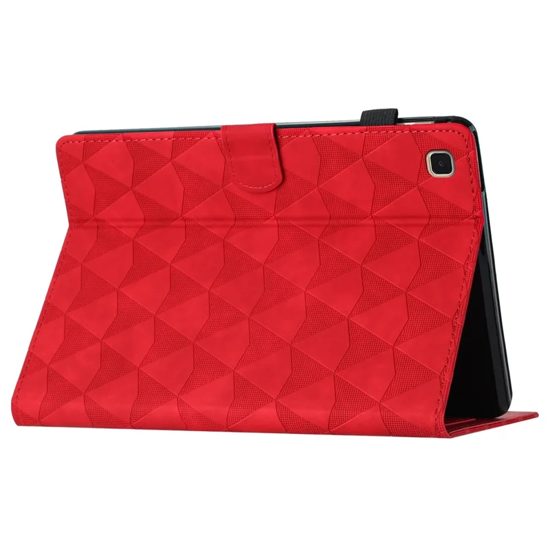 For iPad 10.2 (2020)  /  (2019)  /  Air 10.5 inch (2019) Case Diamond Texture Leather Tablet Cover Stand - Red
