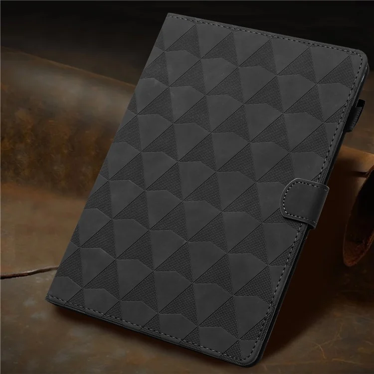 For iPad Mini  /  Mini 2  /  mini 3  /  mini 4  /  mini (2019) 7.9 inch Leather Case Stand Diamond Texture Tablet Cover - Black