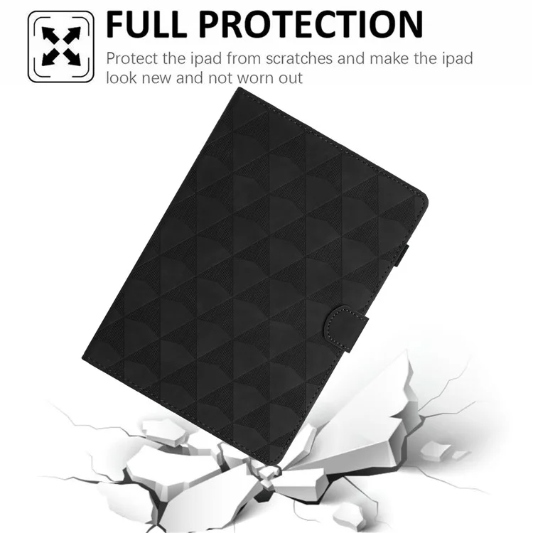 pour ipad mini / mini 2 / mini 3 / mini 4 / mini (2019) 7,9 pouces de boîtier en cuir support de diamant de texture de texture - noir