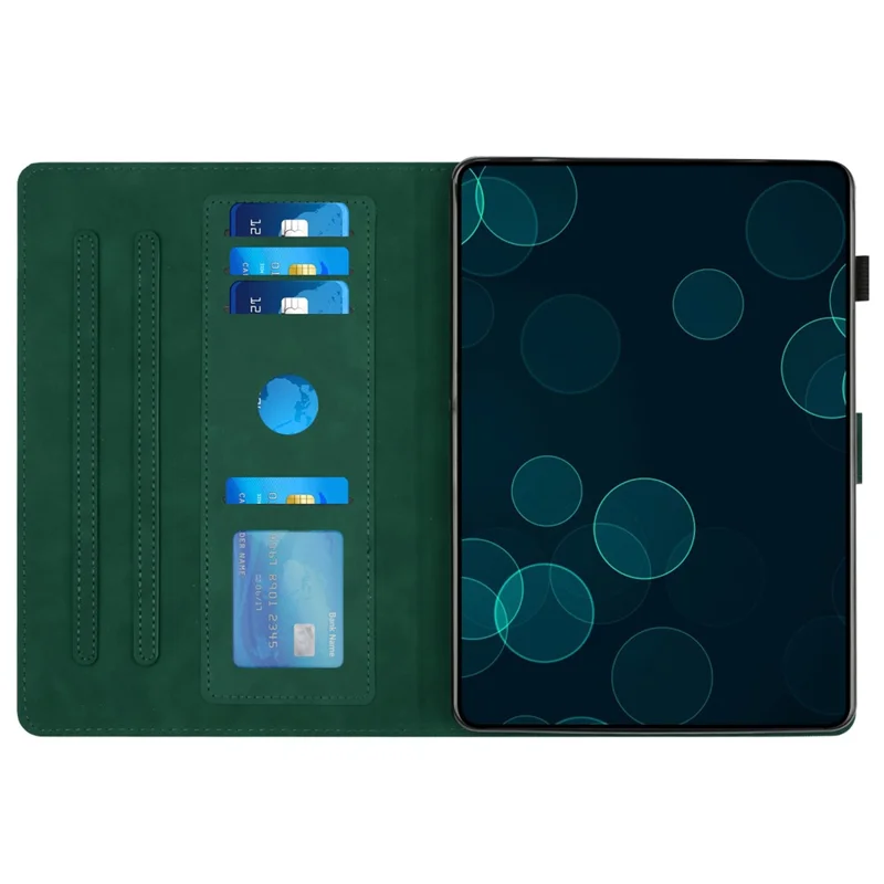 For iPad Mini  /  Mini 2  /  mini 3  /  mini 4  /  mini (2019) 7.9 inch Leather Case Stand Diamond Texture Tablet Cover - Green