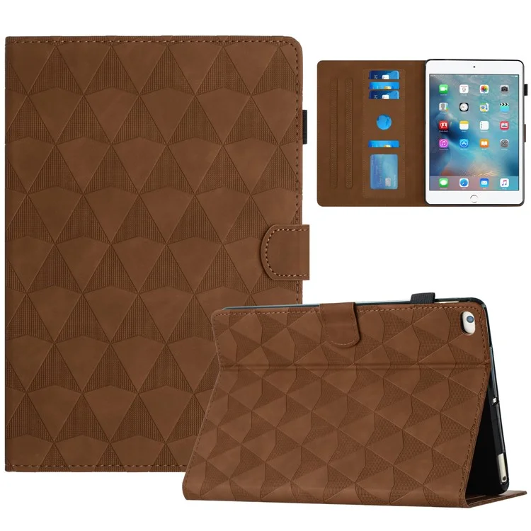 Para iPad Mini / Mini 2 / mini 3 / mini 4 / mini (2019) 7,9 polegadas Capa de Couro Caso de Suporte Textura de Diamante Tablet Cover - Marrom