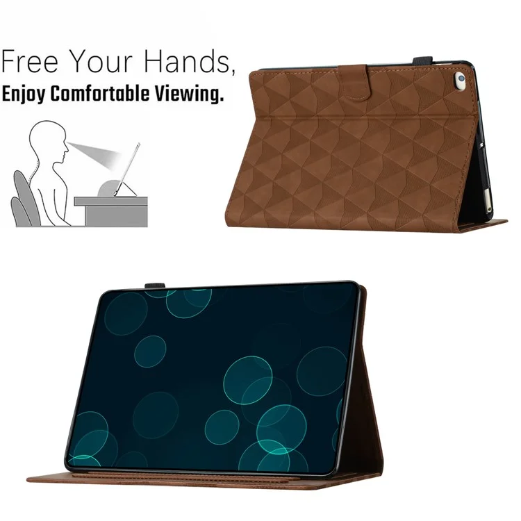 Para iPad Mini / Mini 2 / mini 3 / mini 4 / mini (2019) 7,9 polegadas Capa de Couro Caso de Suporte Textura de Diamante Tablet Cover - Marrom