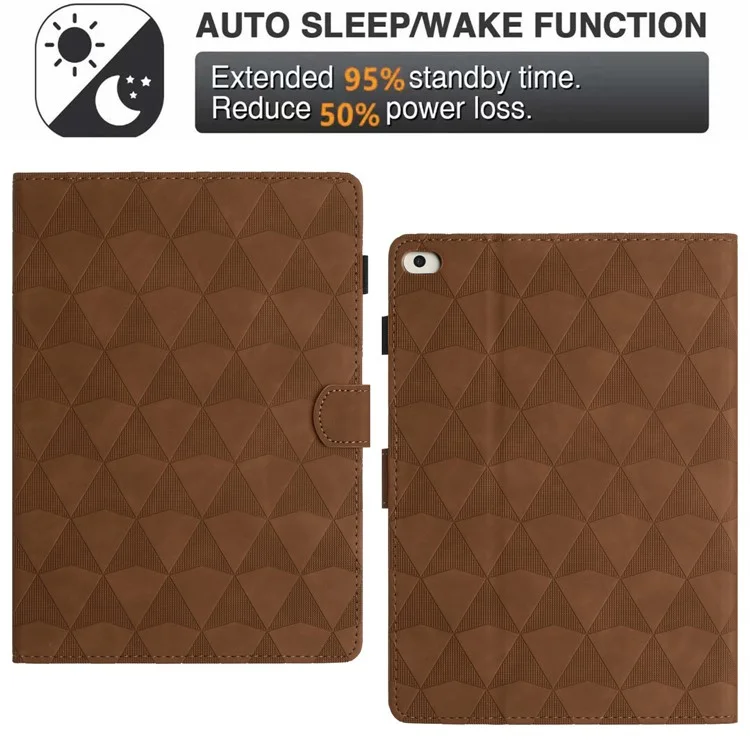 Para iPad Mini / Mini 2 / mini 3 / mini 4 / mini (2019) 7,9 polegadas Capa de Couro Caso de Suporte Textura de Diamante Tablet Cover - Marrom