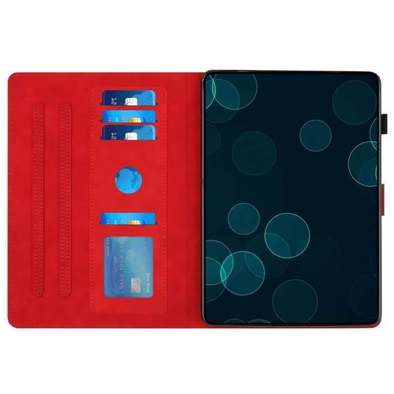 For iPad Mini  /  Mini 2  /  mini 3  /  mini 4  /  mini (2019) 7.9 inch Leather Case Stand Diamond Texture Tablet Cover - Red