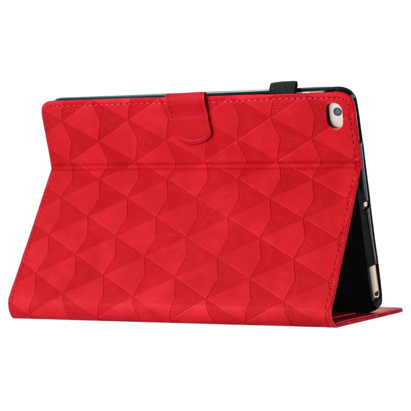 For iPad Mini  /  Mini 2  /  mini 3  /  mini 4  /  mini (2019) 7.9 inch Leather Case Stand Diamond Texture Tablet Cover - Red