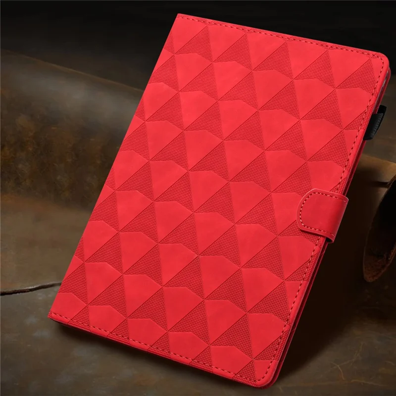 For iPad mini (2024) / mini (2021) Case Stand Diamond Texture Leather Tablet Cover Auto Wake  /  Sleep - Red