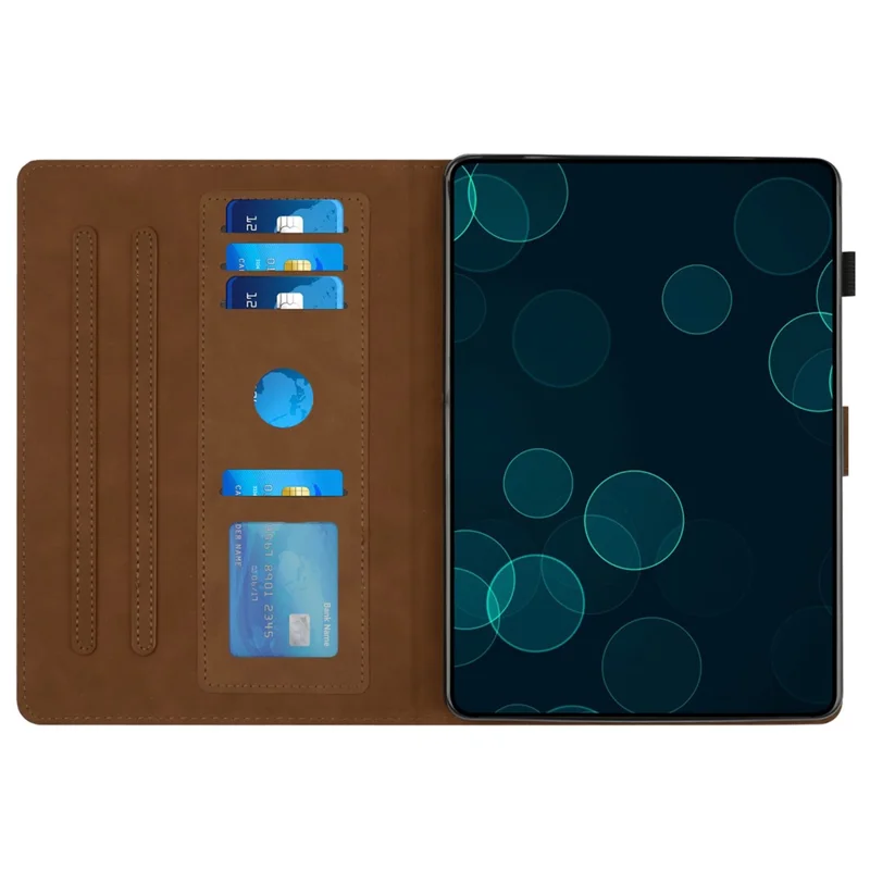 For Lenovo Tab M10 Plus (3rd Gen) Leather Case Diamond Texture Tablet Stand Cover - Brown