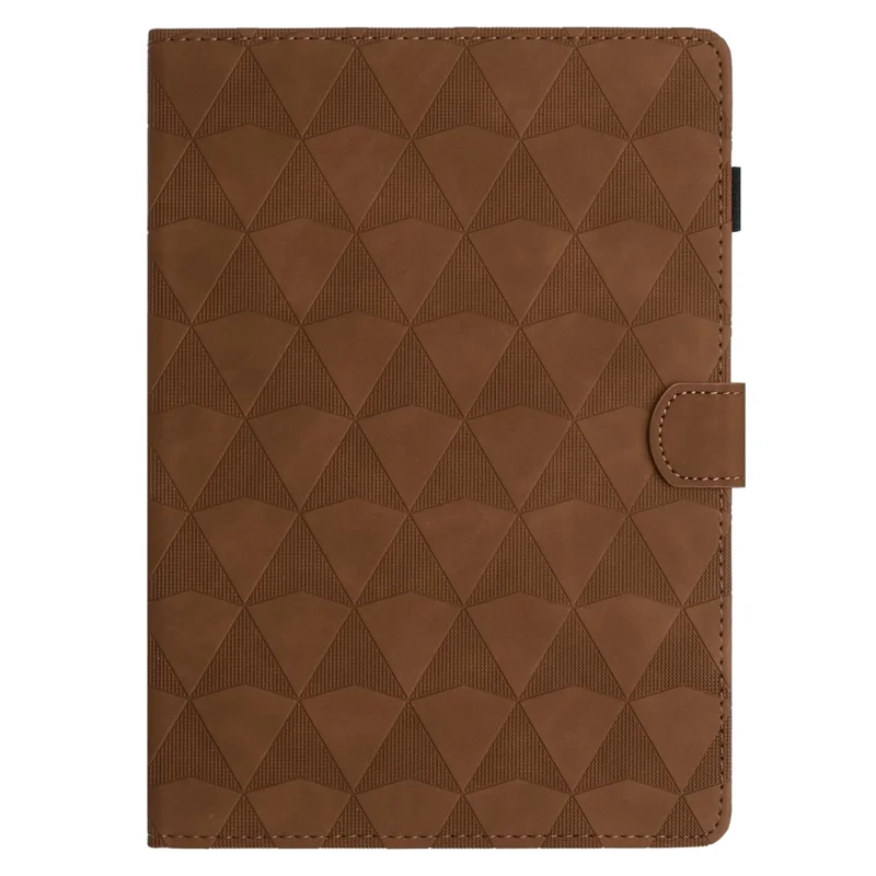 For Lenovo Tab M10 Plus (3rd Gen) Leather Case Diamond Texture Tablet Stand Cover - Brown
